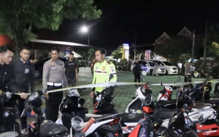 Barang bukti razia motor diduga aksi balap liar