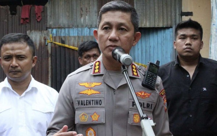 Kapolrestabes Medan Kombes Valentino Alfa Tatareda saat memberikan keterangan pers