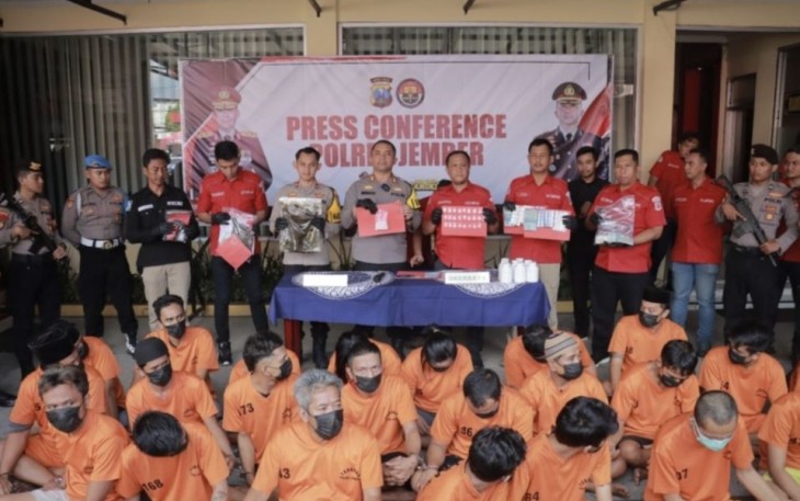 Kapolres Jember AKBP Moh Nurhidayat saat konferensi pers kasus narkoba, Rabu (27/12)
