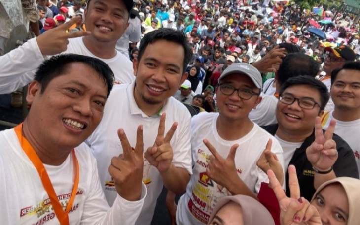 M. Fawaid usai melaksanakan jakan sehat bersama masyarakat Jember, kader dan pengurus Partai Gerindra DOD Jatim dan DPC Jember.