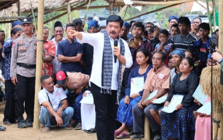 Redistribusi Tanah Objek Reforma Agraria (TORA) di Desa Gunung Anten, Kabupaten Lebak, Provinsi Banten, pada Jumat (27/10/2023). 