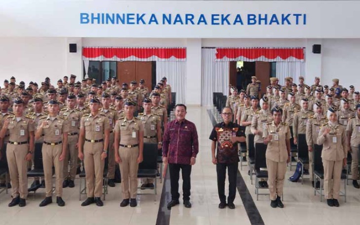 Kepala BSKDN Kemendagri Yusharto Huntoyungo saat mengisi kuliah umum di Kampus IPDN Regional Makassar, Sulsel, pada Sabtu, 9 September 2023. 