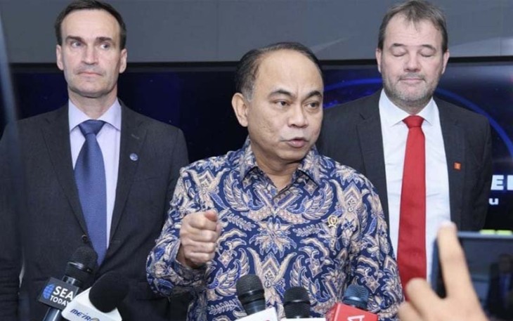 Menkominfo Budi Arie Setiadi saat beri keterangan pers kepada jurnalis di Kantor Kementerian Kominfo, Jakarta Pusat, Rabu (20/09/2023).