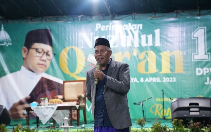 DPW Partai Kebangkitan Bangsa (PKB) Jawa Timur saat memperingati nuzulul quran di Masjid Darussalam, Kantor DPW PKB Jatim, Sabtu (8/4/2023) malam.