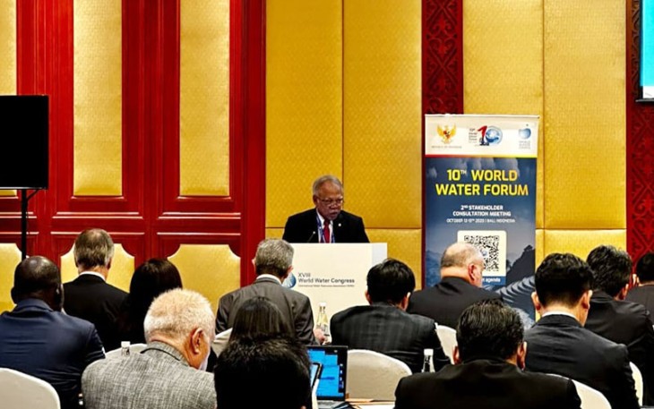 Menteri Basuki dalam Sesi Khusus China dalam Kongres Air Dunia/the XVIII World Water Congress di Beijing, Republik Rakyat Tiongkok, Selasa (12/9/2023). 