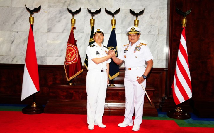 Panglima TNI Laksamana TNI Yudo Margono saat menerima kunjungan Command PLA China Deputy Commander of Southern Theater Command, PLA (People Liberation Army) Vice Admiral Wei Wenhui
