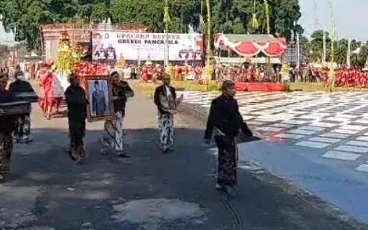 Situasi Prosesi Upacara Grebeg Pancasila di Kota Blitar 1 Juni 2023.