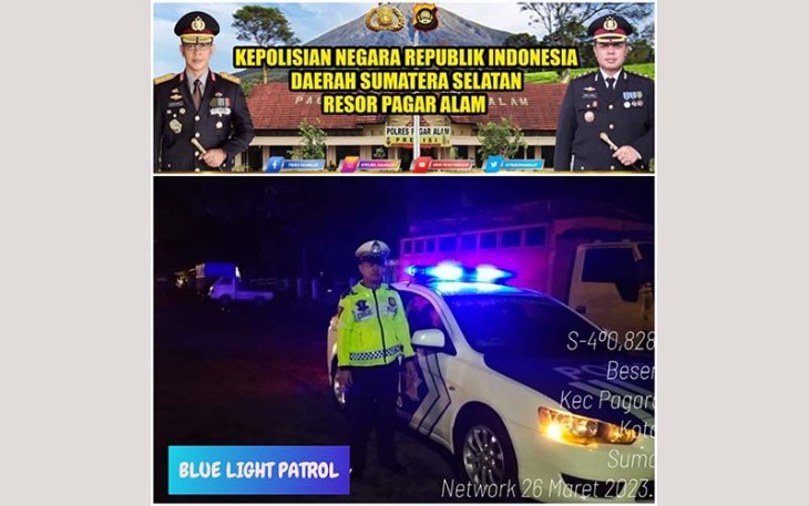 Satlantas Polres Pagar Alam Patroli Rutin antisipasi Balap Liar
