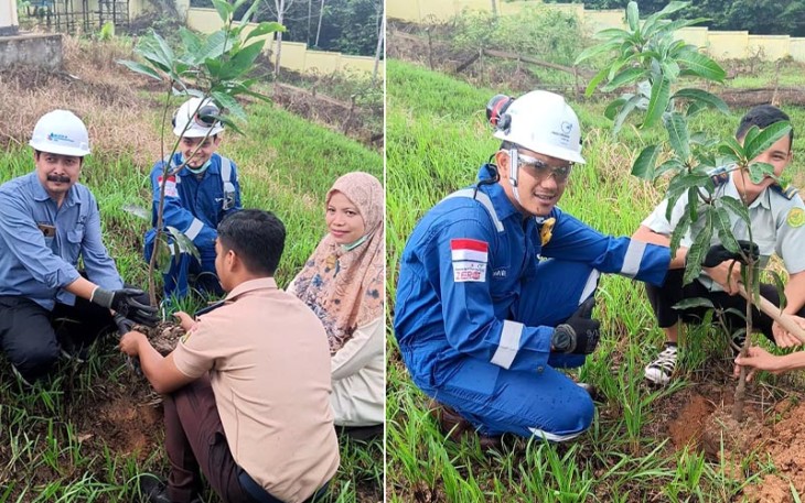 Medco E&P saat Tanam Pohon Unggulan bersama Siswa SMKN 1 Indra Makmu