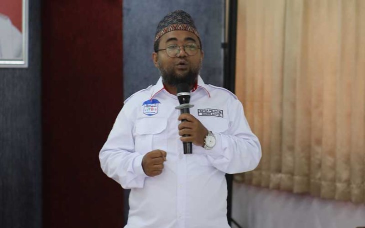 Ketua PW Fornas LKSA PSAA Jatim periode 2022-2027, Habib Maulana Asyik, saat memberikan sambutan.
