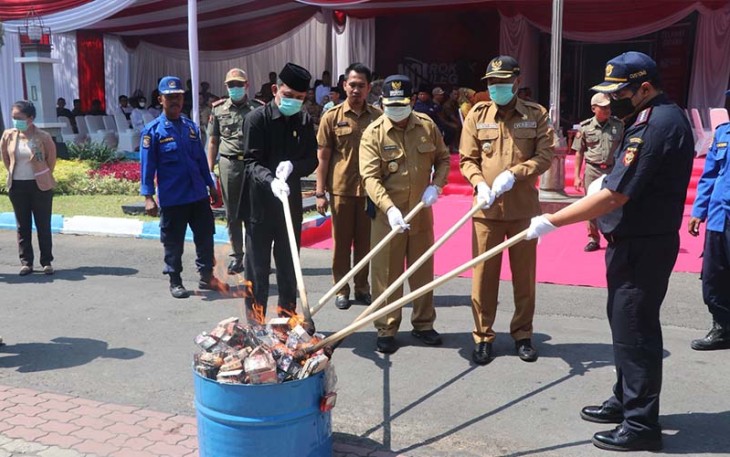 Pemusnahan Rokok Ilegal Tahun 2023