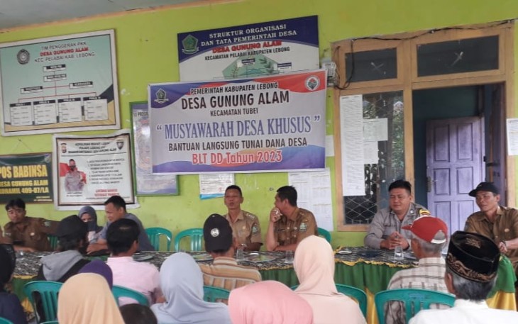 Bhabinkamtibmas Polsek Lebong Atas Hadiri Musdessus BLT DD 