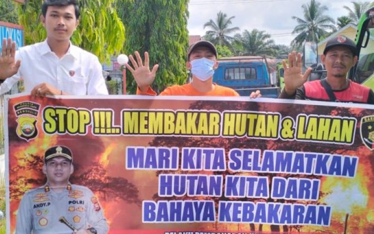 Cegah Karhutla, Polsek Putri Hijau Rutin Laksanakan Imbauan