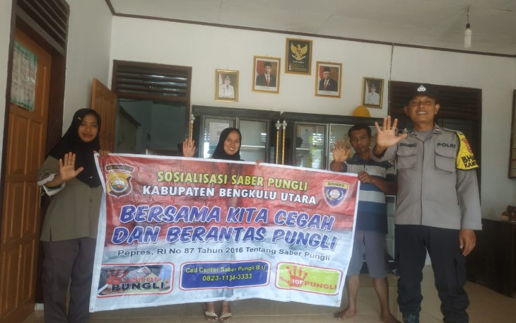 Bhabinkamtibmas Polsek Putri Hijau Rutin Sosialisasi Saber Pungli