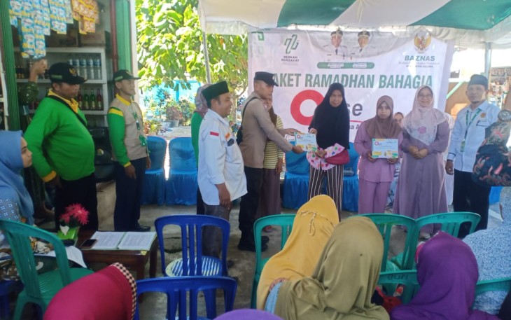 Bhabinkamtibmas Polsek SAM Hadiri Pembagian Paket Ramadan Bahagia dari Baznas Seluma
