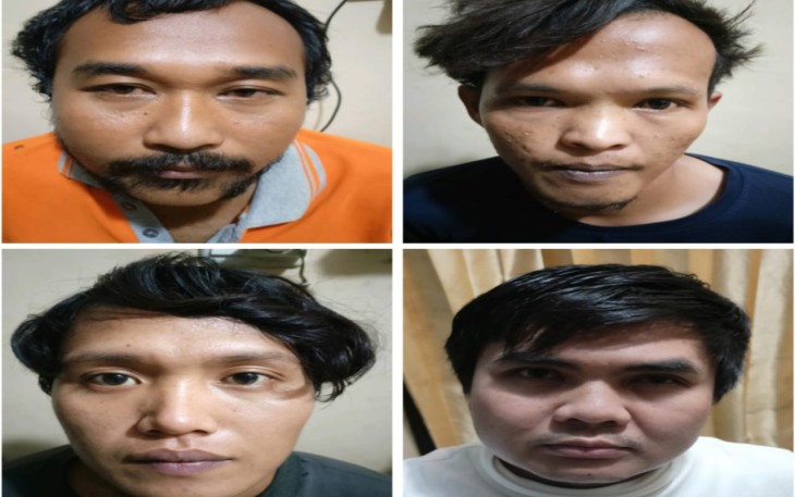 Empat terduga pelaku penggelapan mobil rental