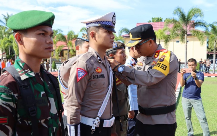 Gelar Apel Gabungan Ops Ketupat Nala 2023, Polres Mukomuko Siapkan 3 Pos Pengamanan dan 2 Pos Pelayanan 