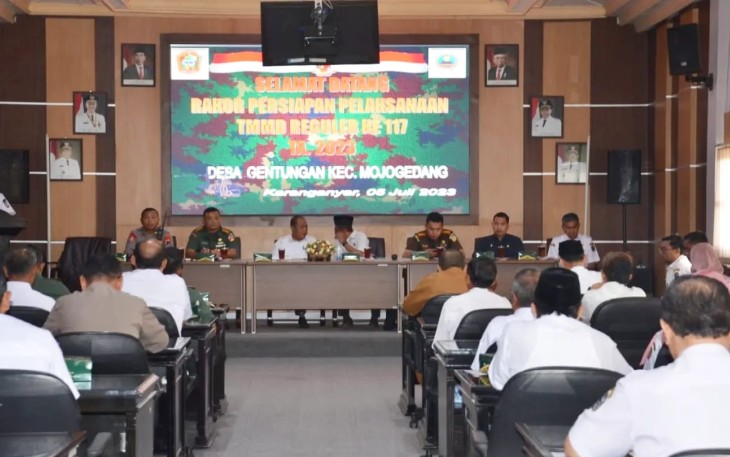 Dandim 0727/Karanganyar bersama Forkopinda melaksanakan Rapat Koordinasi persiapan TMMD Reg ke-117 