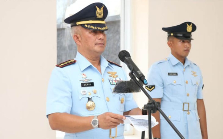 Depohar 90 Kolonel Tek Dr. Verry, S.T., M.T., saat memimpin Sertijab