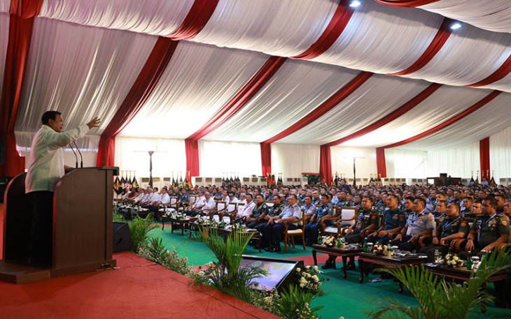 Menhan Prabowo saat Gelar Simposium Geopolitik dan Geostrategis