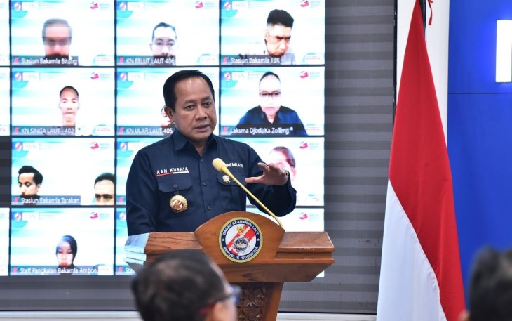Kepala Bakamla RI Laksdya TNI Dr. Aan Kurnia saat sambutan