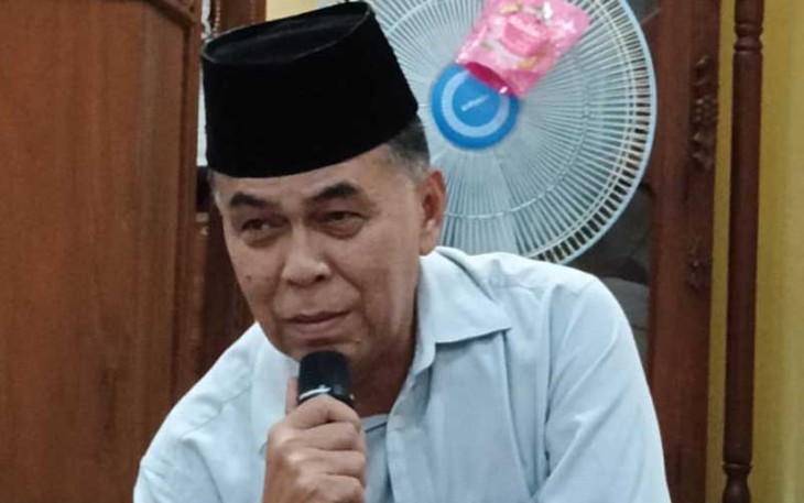 Bupati Natuna Wan Siswandi saat  tausiyah agama tentang arti syukur atas segala apa yang diberikan oleh Allah SWT terhadap hambanya.
