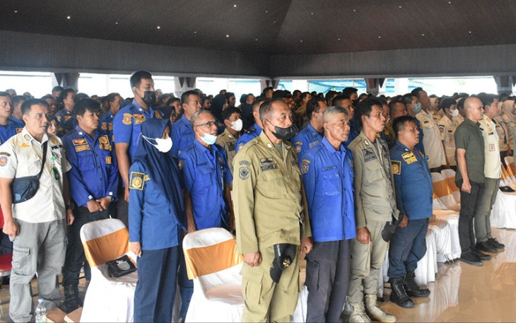 Pelaksanaan kegiatan pembinaan dan peningkatan SDM Satpol PP Karanganyar, di Gedung Kebudayaan setempat, Rabu (22/02/2023).
