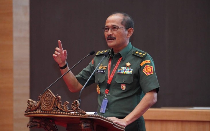 Aslog Panglima TNI Mayjen TNI Nissa Yani pada Rakorlog TNI TA. 2023 