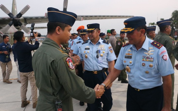 Panglima Komando Operasi Udara I Marsda TNI Bambang Gunarto, S.T., M.M., M.Sc. di Baseops Lanud Halim Perdanakusuma. (Rabu, 8-11-2023).