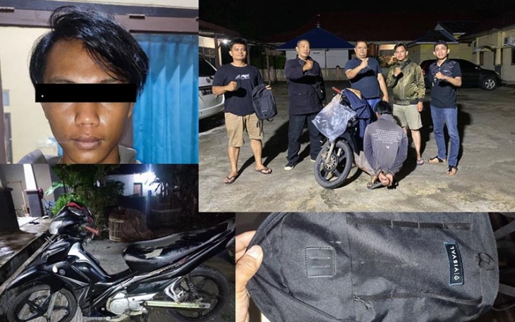 Tersangka dan barang bukti saat diamankan