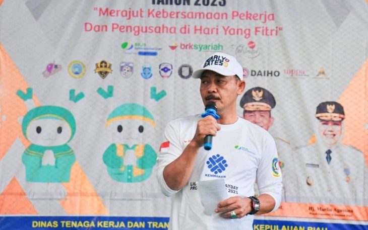 Sekretaris Daerah Provinsi Kepri Adi Prihantara di GOR Ikan Daun, Batam Center, Sabtu (29/04). 