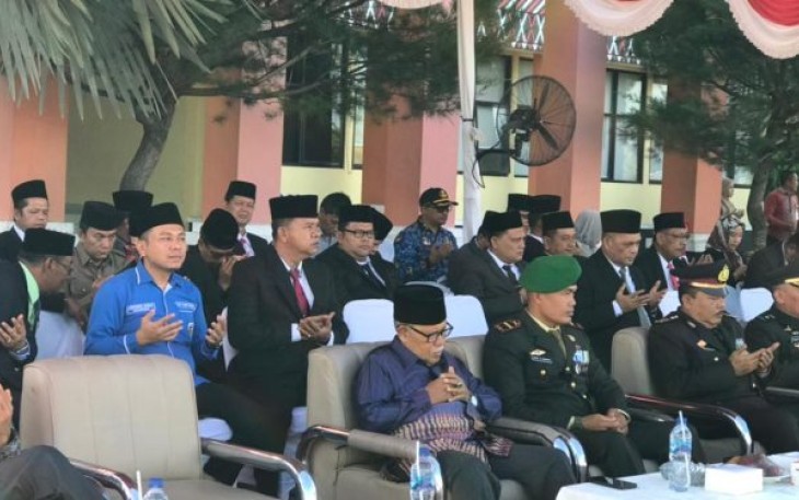 Waka Polsek, Iptu Suhardi, ikuti Upacara peringatan Hari Pahlawan ke-78 di Lapangan Kantor Bupati Padang Lawas Utara (Paluta), pada Jumat (10/11/2023) pagi.