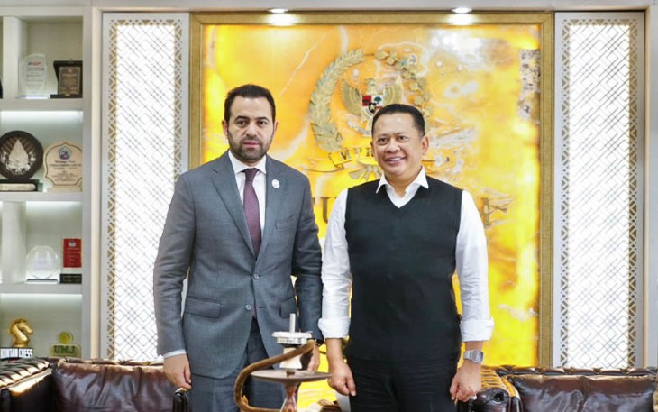 Bamsoet saat menerima Sekjen Majelis Hukama Al-Muslimin (MHM) sekaligus Sekjen Zayed Award for Human Fraternity Judge Dr. Abdelsalam, di Jakarta, Jumat (6/10/23).