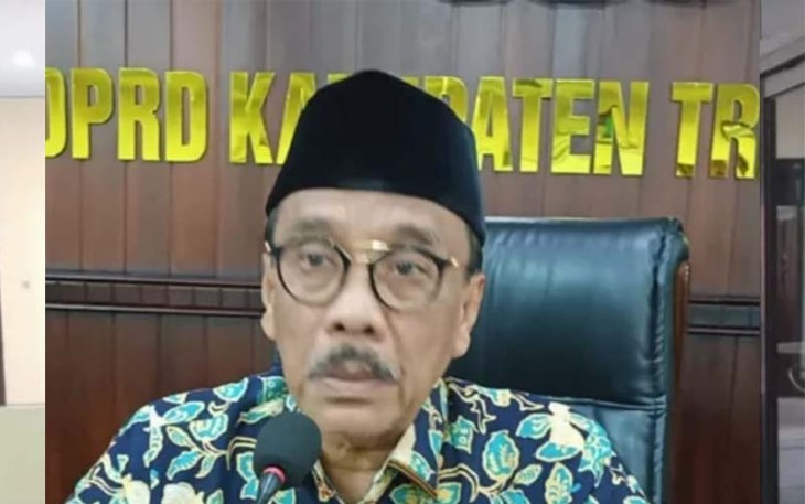 Ketua Banggar DPRD Kabupaten Trenggalek, Samsul Anam, saat di konfirmasi