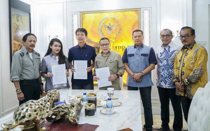 Bamsoet saat menerima Direksi PT Tol Jagat Kerthi Bali di Jakarta, Sabtu (6/5/23).