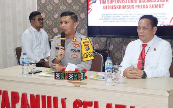 Kapolres Tapsel, AKBP Imam Zamroni, SIK, MH, hadir dalam kegiatan Tim Bawassidik Direktorat Reserse Kriminal Khusus (Krimsus) Polda Sumut menggelar Supervisi dan Asistensi ke Polres Tapanuli Selatan (Tapsel), Selasa (24/10/2023) siang.