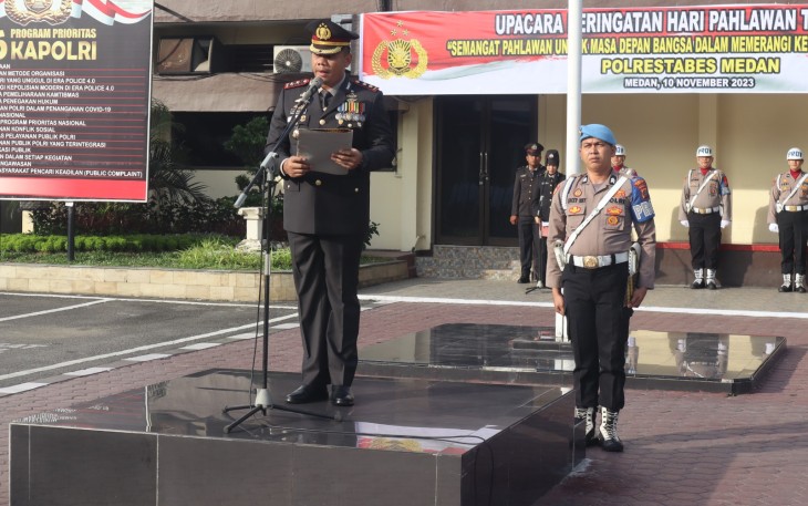 Waka Polrestabes Medan Pimpin Upacara Hari Pahlawan 10 November 2023