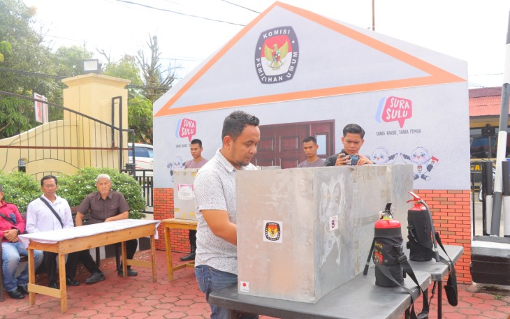 Polres Sintang Gelar Simulasi Pelatihan Pengamanan TPS