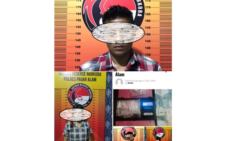 Satuan Narkoba Polres Pagar Alam Tangkap Pasangan Bandar Narkoba