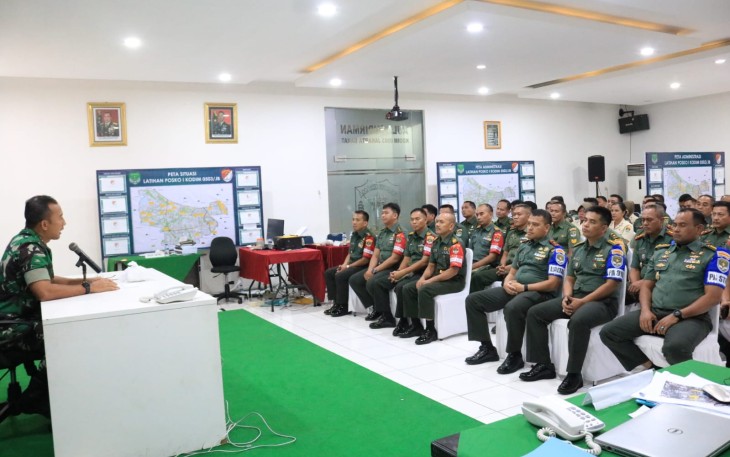 Danrem 052/Wijayakrama saat Tutup Latihan Posko 1 Kodim 0503/JB 