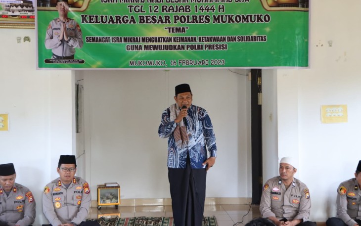 Polres Mukomuko saat Peringati Isra Mi'raj 1444 H
