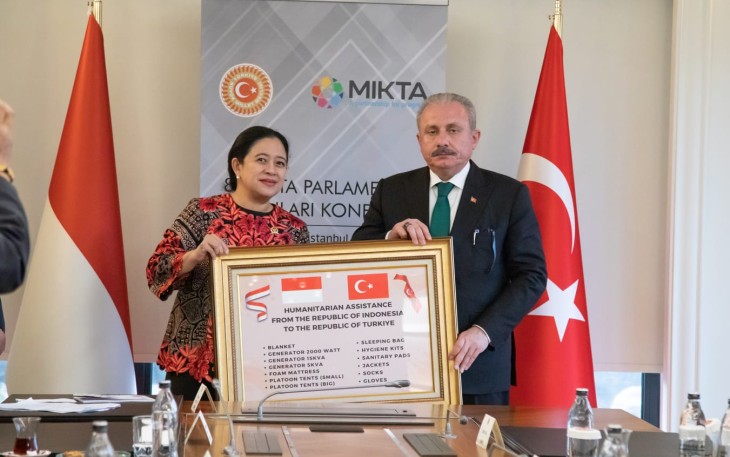 Puan Maharani di sela-sela acara 8th MIKTA (Meksiko, Indonesia, Korea Selatan, Turki, dan Australia) Speakers’ Consultation yang digelar di Istanbul, Turki, Kamis (9/3/2023) waktu setempat.