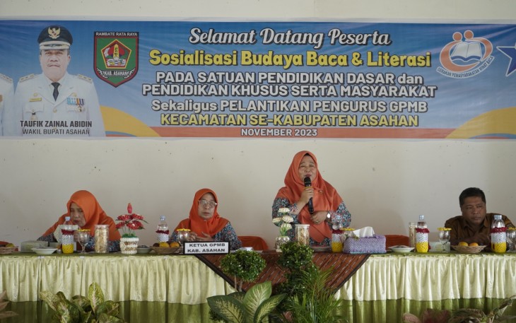 Pemerintah Kabupaten Asahan Sosialisasi Budaya Baca dan Literasi Sekaligus Pelantikan Pengurus GPMB Kecamatan