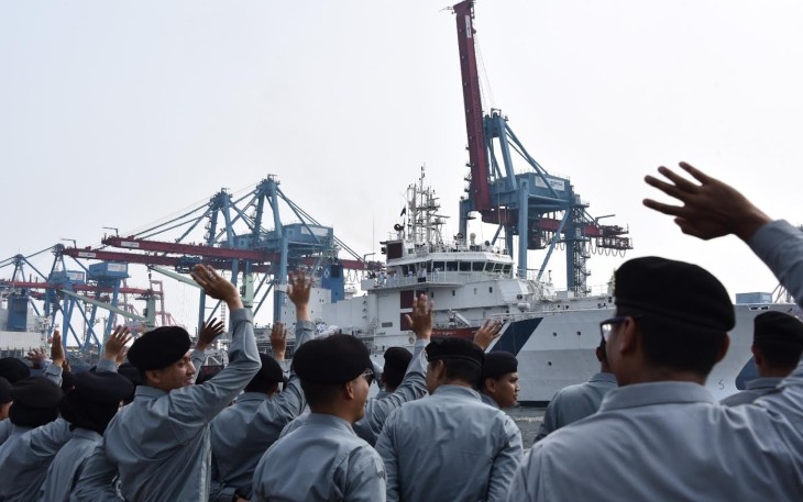 Bakamla RI saat Lepas Kepulangan Indian Coast Guard Ship Samudra Prahari