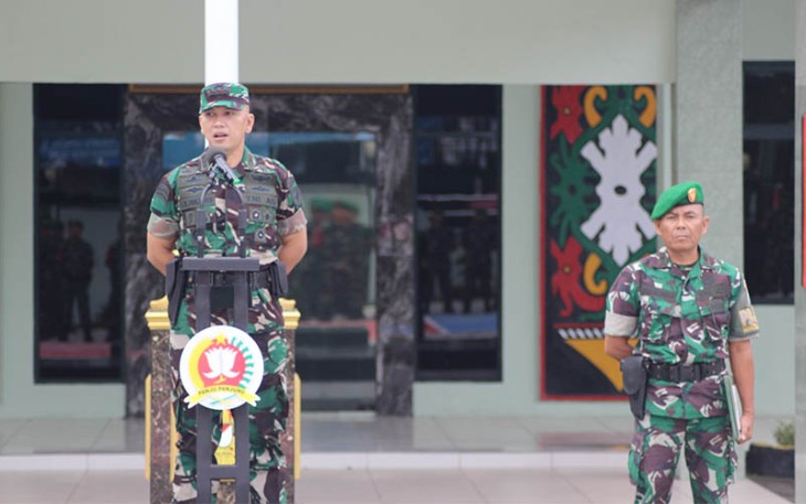 apel Makodim 1016 Palangka Raya, Jalan Ahmad Yani Nomor 80 Kelurahan Pahandut Kecamatan Pahandut Kota Palangka Raya, Senin(13/02).