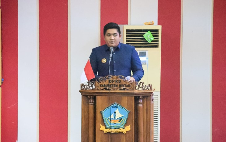 Bupati Bintan Roby Kurniawan saat sambutan