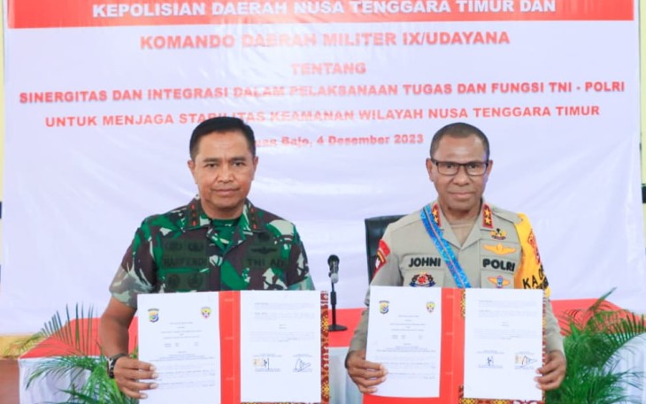 Pangdam IX/Udayana dan Kapolda NTT Tandatangani Perjanjian Kerja Sama