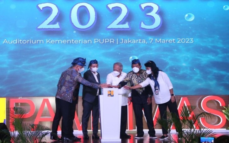 Kick Off Meeting Pamsimas TA 2023, Selasa (7/3) di Gedung Auditorium Kementerian PUPR.