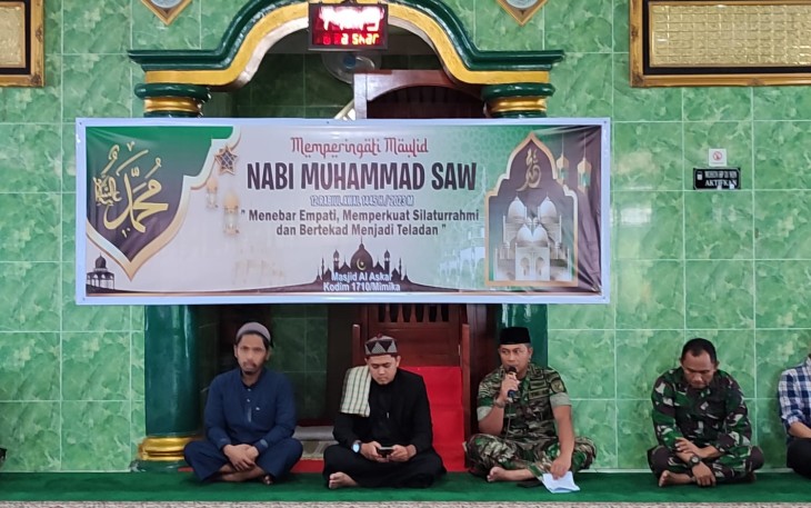 Kodim 1710/Mimika Gelar Peringatan Maulid Nabi Muhammad SAW