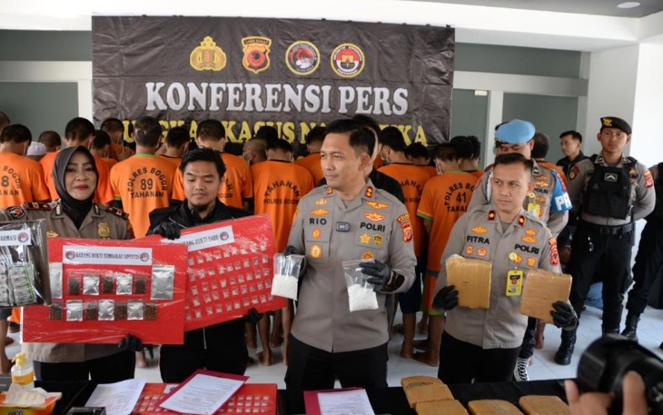 Kapolres Bogor AKBP Rio Wahyu Nugroho Anggoro S.H.,S.I.K saat konferensi pers, Kamis (20/07/2023).